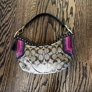 Vintage Coach Suede shoulder handbag with fringe 90s Y2K